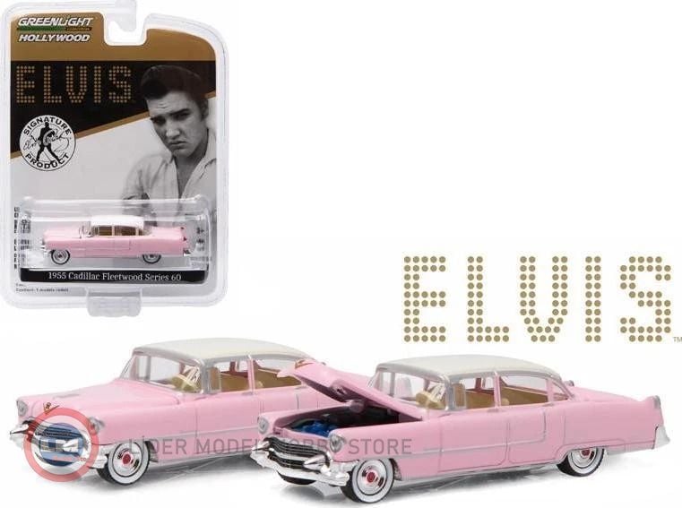 1:64 Greenlight 1955 Cadillac Fleetwood Series 60 Pink Cadillac Elvis Presley 1935-77