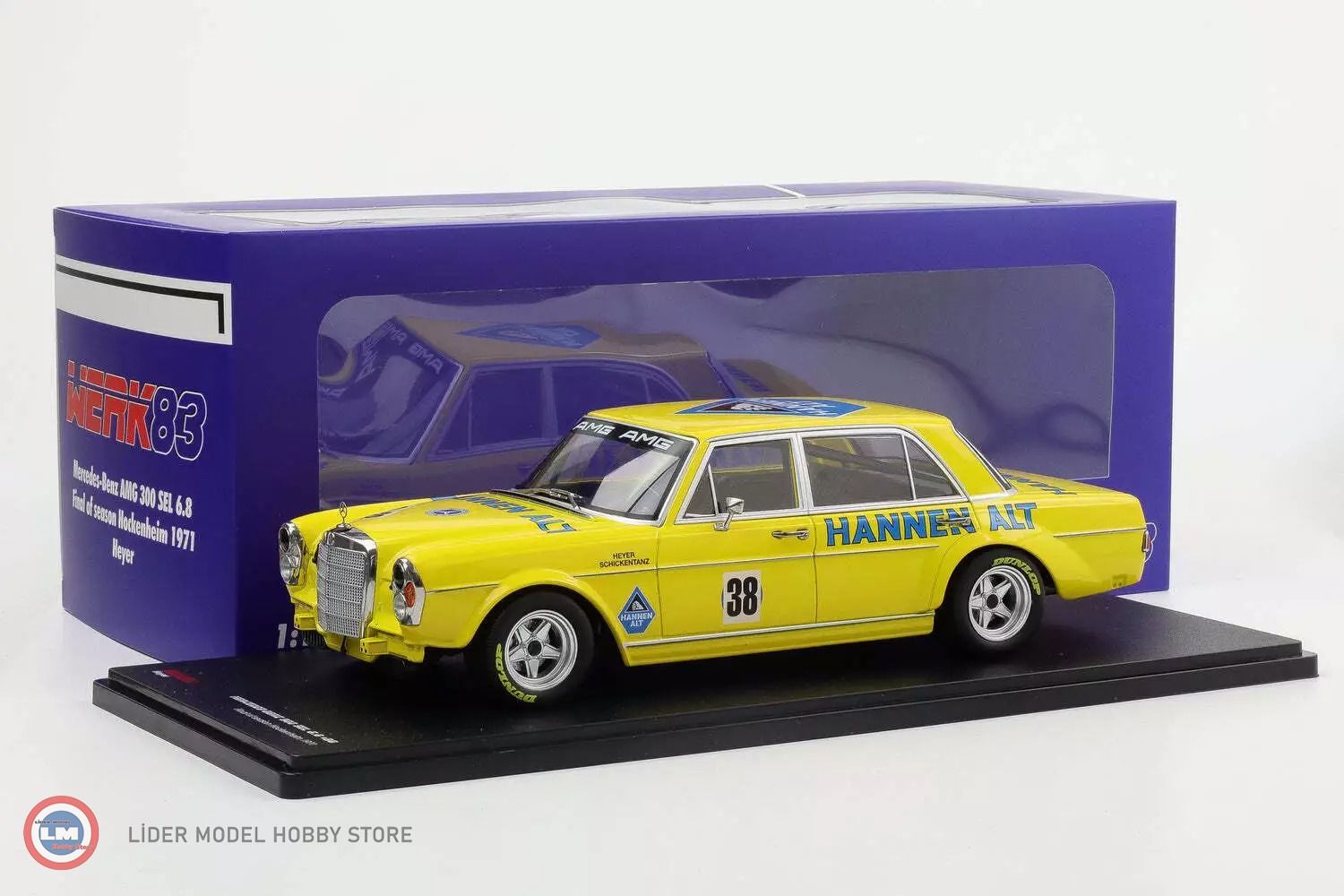 1:18 WERK83 1971 Mercedes Benz 300 SEL 6.8 #38 Hans Heyer Hannen Alt Hockenheim