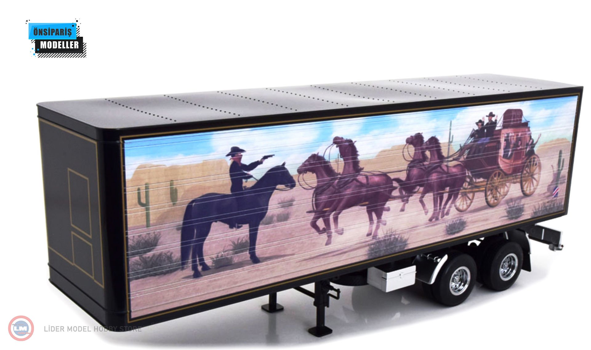 1:18 Road Kings Tır Dorseleri Truck Trailer RK180161 Siyah / Dekorlu