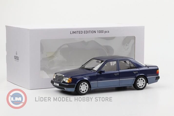 1:18 Norev 1990 Mercedes Benz 500E W124 5.0 V8 Nautic Blue
