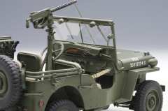 1:18 Jeep Willys Army Green with Trailer