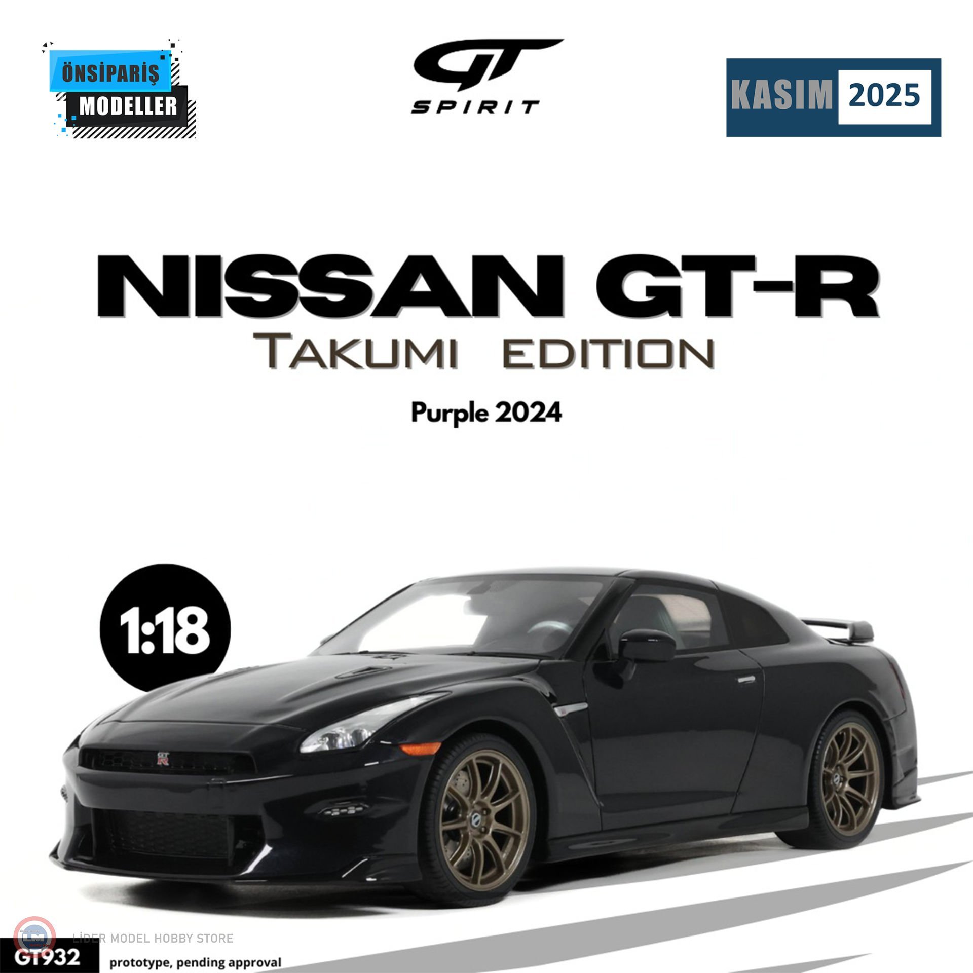 1:18 2024 NISSAN GT-R TAKUMI EDITION PURPLE