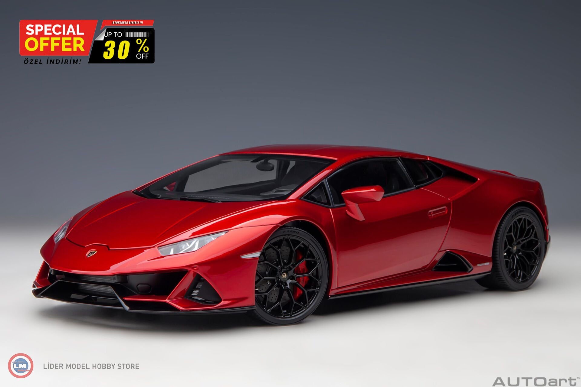 1:18 Autoart 2019 Lamborghini Huracan Evo (Rosso Bia)