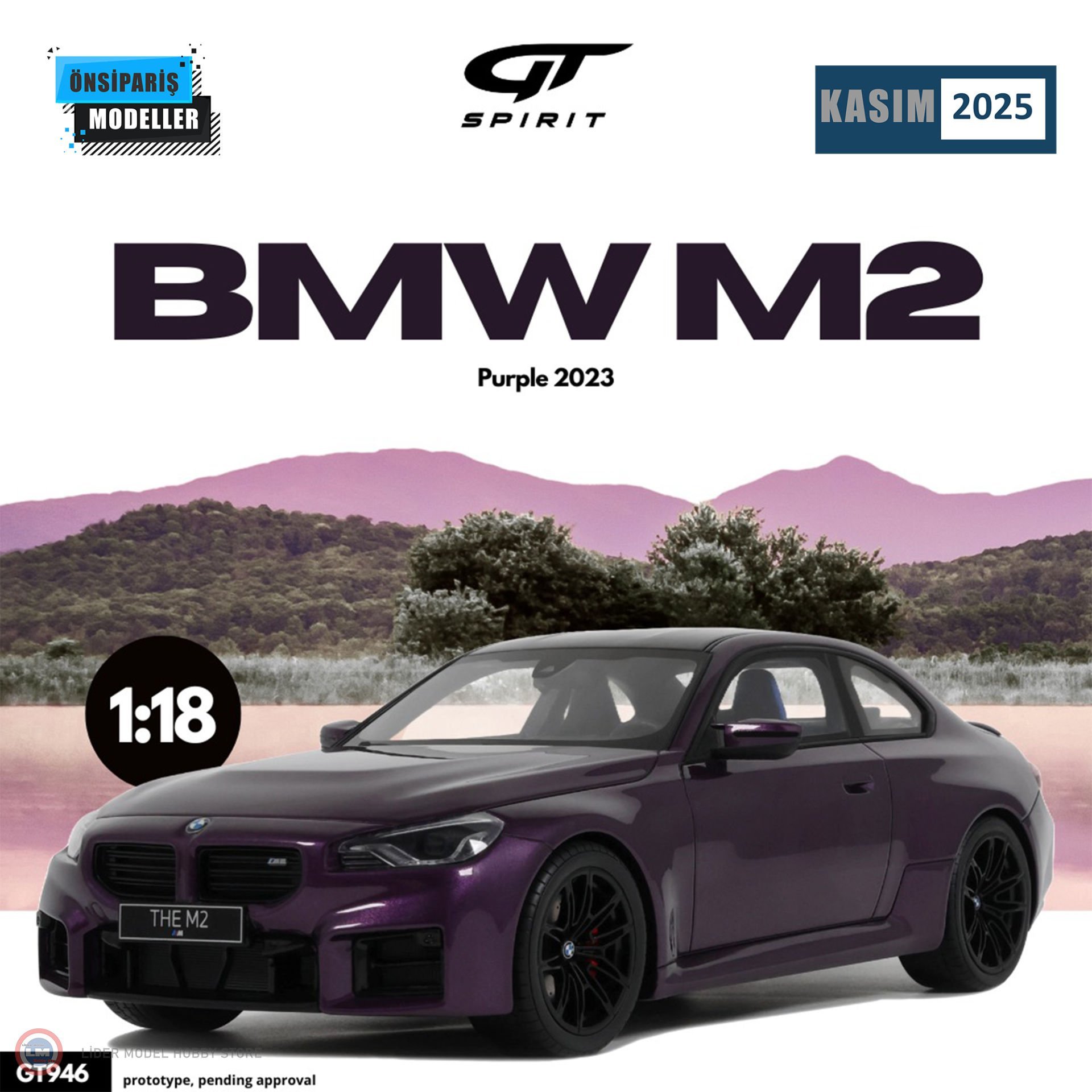 1:18 2023 BMW M2 PURPLE