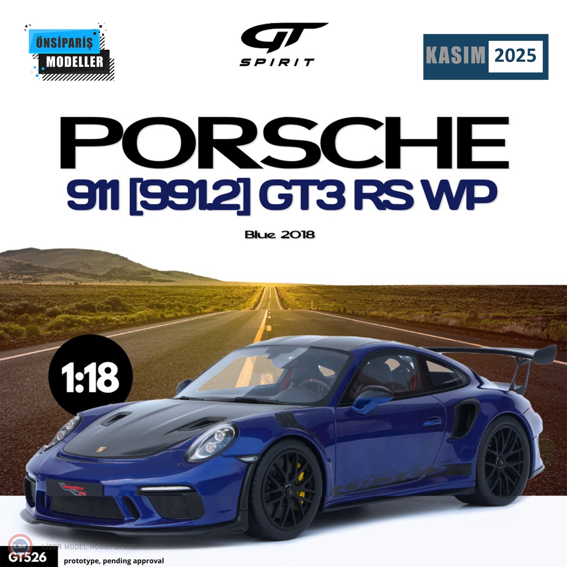 1:18 2018 PORSCHE 911 [991.2] GT3 RS WP BLUE