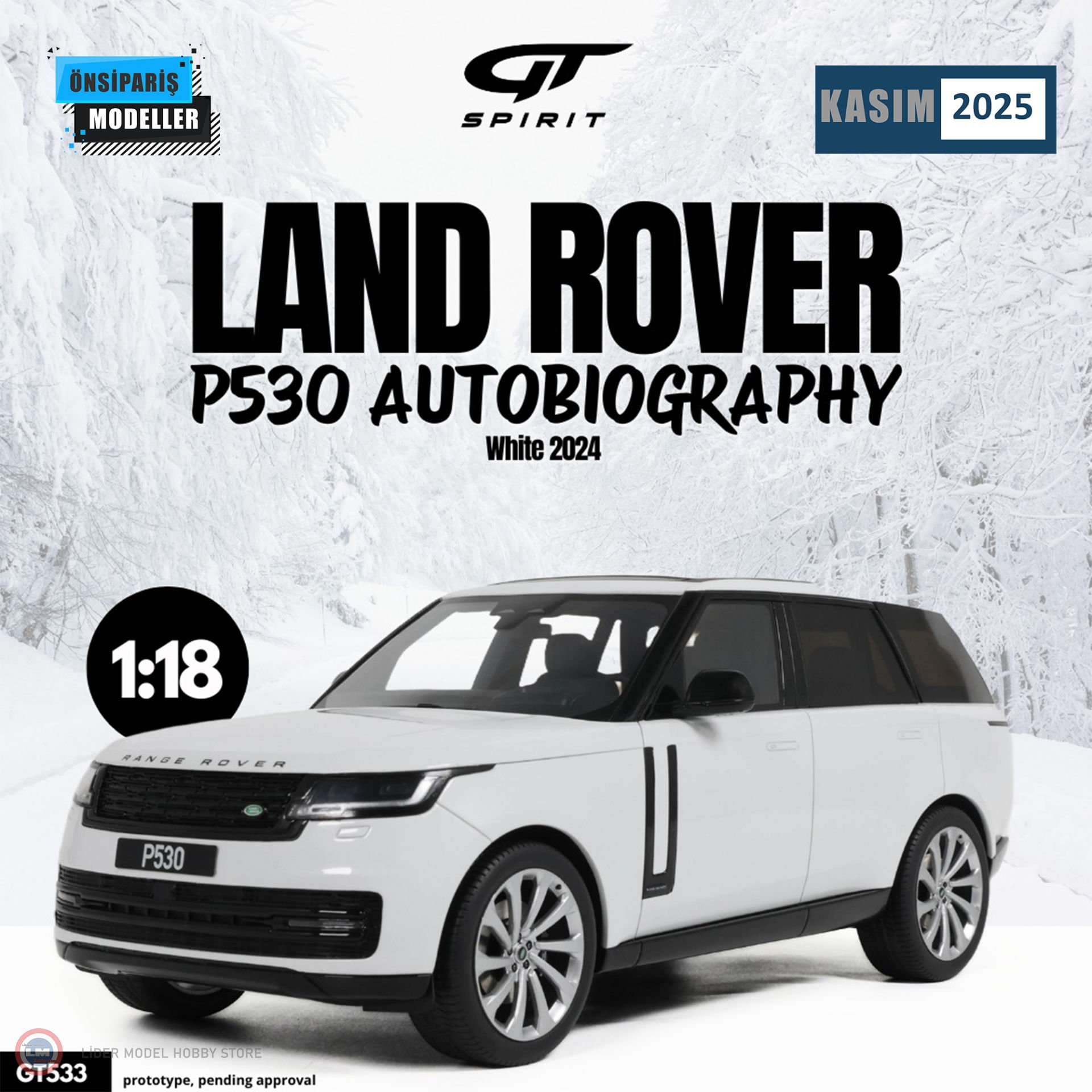 1:18 2024 RANGE ROVER P530 AUTOBIOGRAPHY WHITE