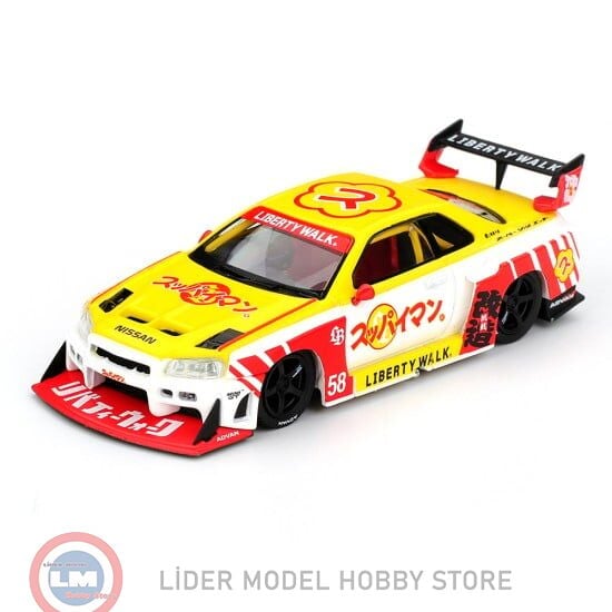 1:64 Mini GT 1999 Nissan Skyline GTR R34 LB Liberty Walk '' Suppaiman Okinawa