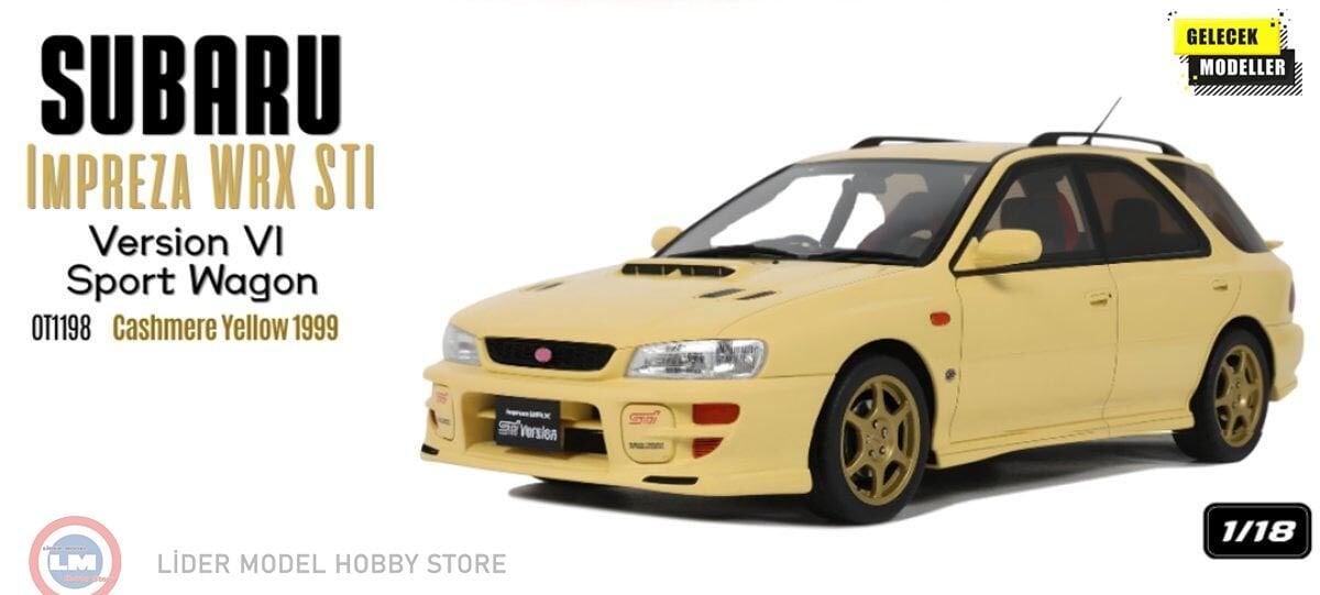 1:18 OTTO 1999 Subaru Impreza WRX STI Verison 6 Station Wagon Cashmere Yellow(Kopya)