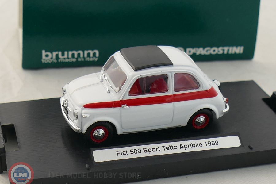 1:43 Brumm 1959 Fiat 500 Sport Tetto Apribile