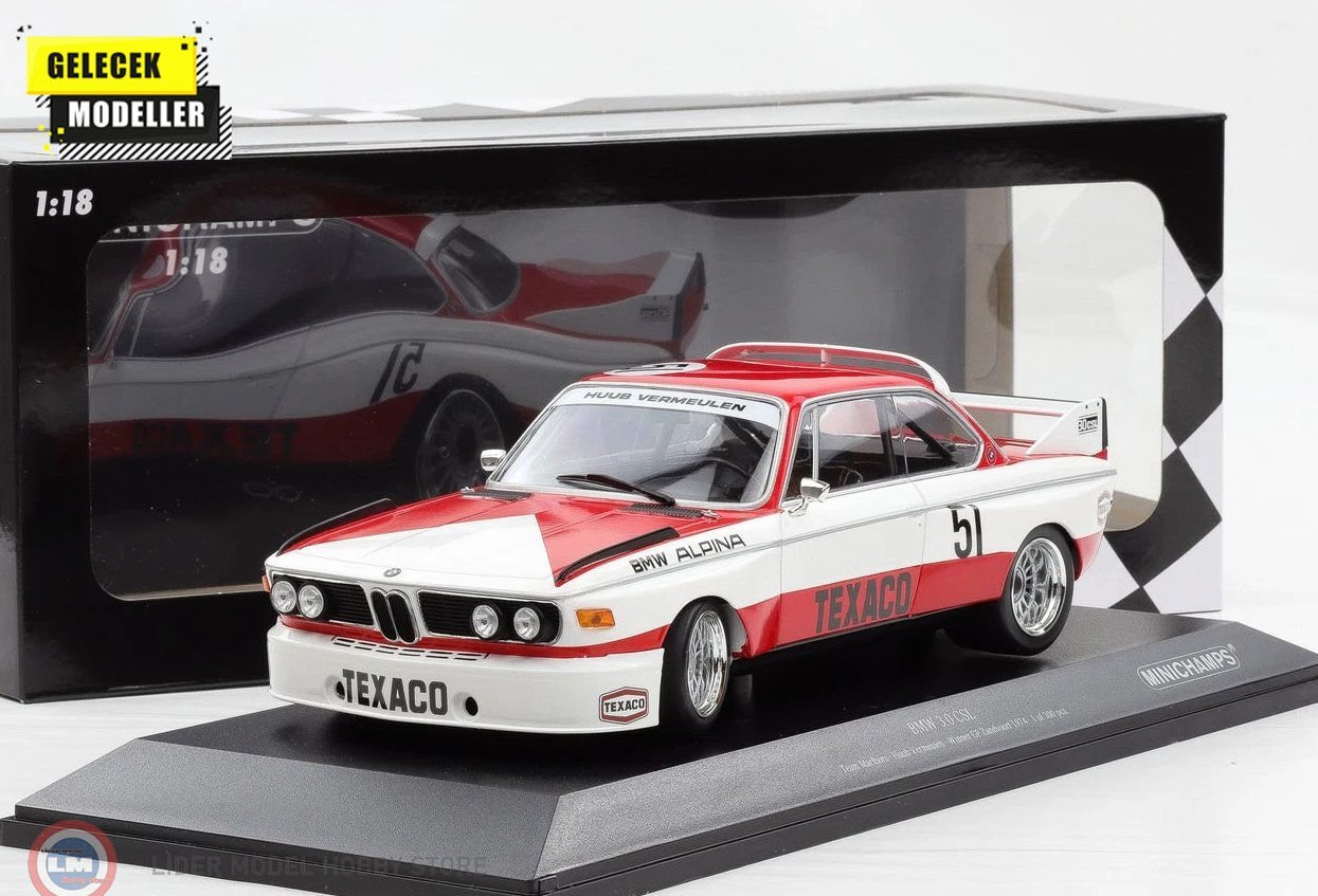1:18 Minichamps BMW 3.0 CSL #51 Winner Zandvoort GP NTK 1974 Vermeulen