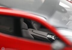 1:18 BBR Ferrari Purosangue - panoramic roof and dove-grey interior Red Corsa with gloss carbon fiber & Showcase