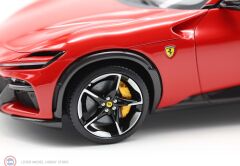 1:18 BBR Ferrari Purosangue - panoramic roof and dove-grey interior Red Corsa with gloss carbon fiber & Showcase