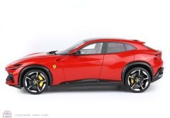 1:18 BBR Ferrari Purosangue - panoramic roof and dove-grey interior Red Corsa with gloss carbon fiber & Showcase