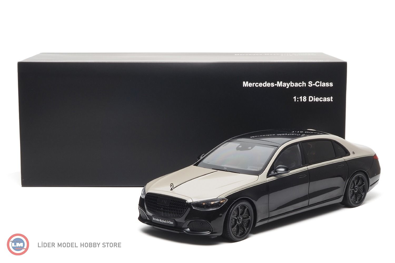 1:18 Almost Real 2023 Mercedes Benz Maybach S Class Mojave Silver Onyx Black