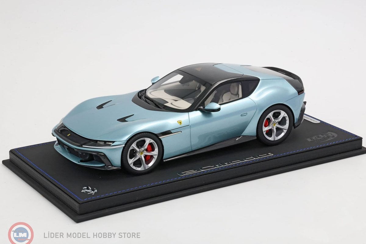 1:18 BBR 2024 Ferrari 12 Cilindri Panoramic Roof Celeste Trevi