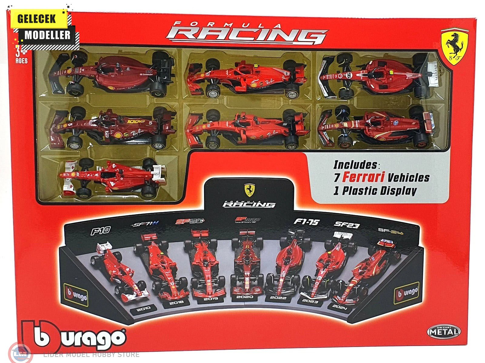 1:43 Burago 2019 Ferrari SET F1 7li Set -  TEAM SCUDERIA FERRARI