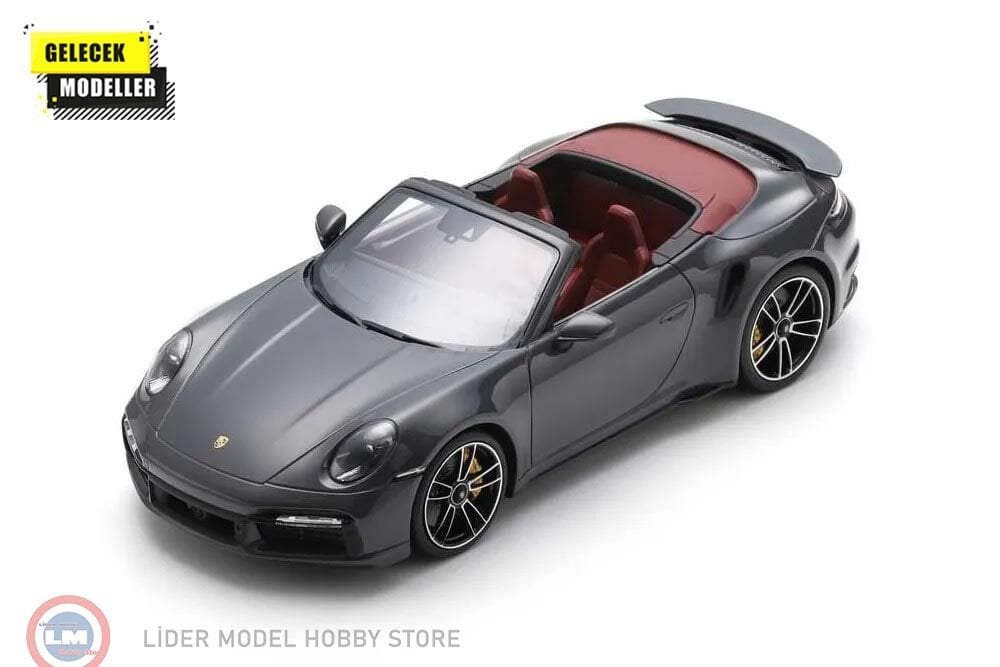 1:18 Schuco 2022 Porsche 911 (992) Turbo S Cabriolet - Agate Grey