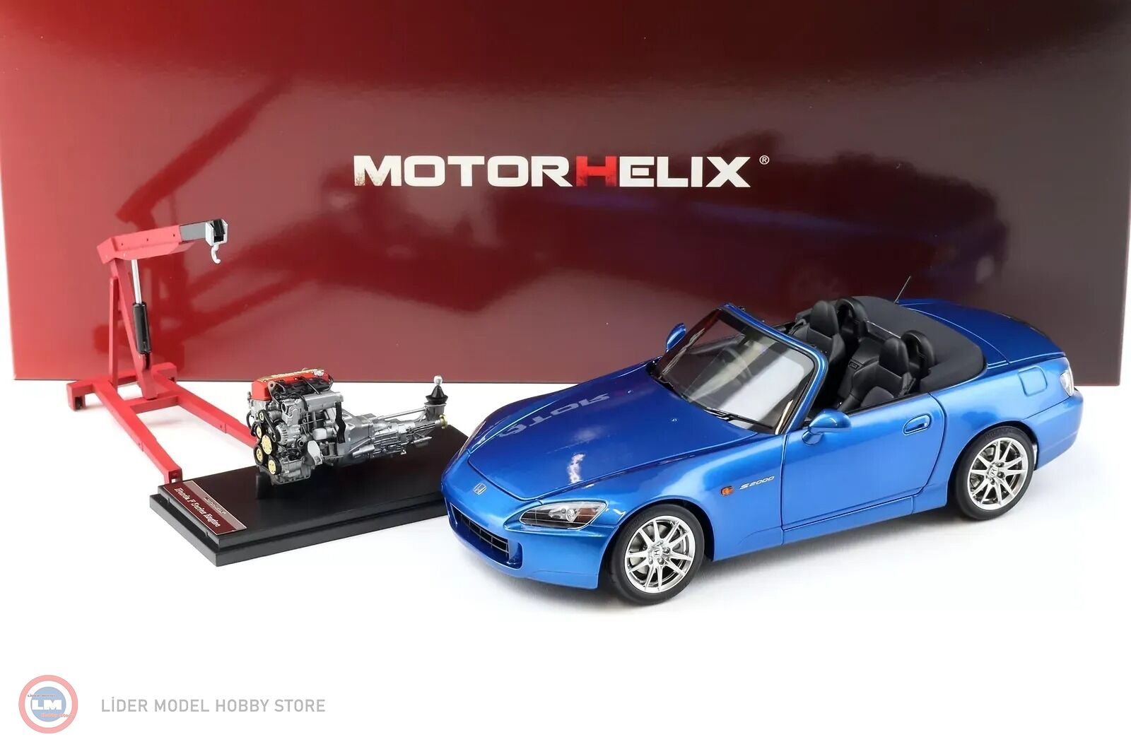 1:18 Motorhelix 2000 Honda S2000 (AP2) SPIDER WITH ENGINE AND Crane ACCESSORIES