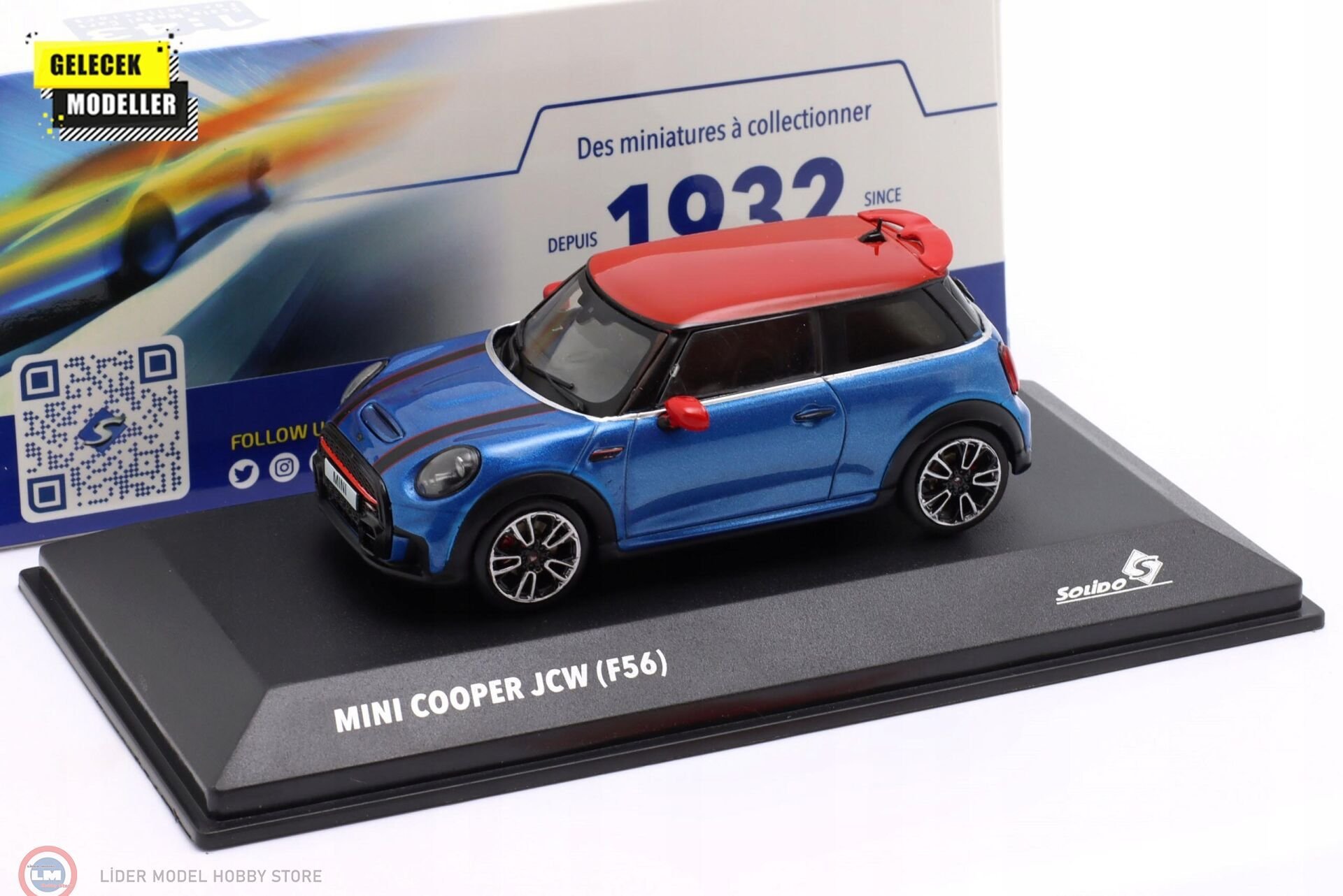 1:43 Solido 2023 Mini Cooper JCW (F56) - Iceland blue metallic