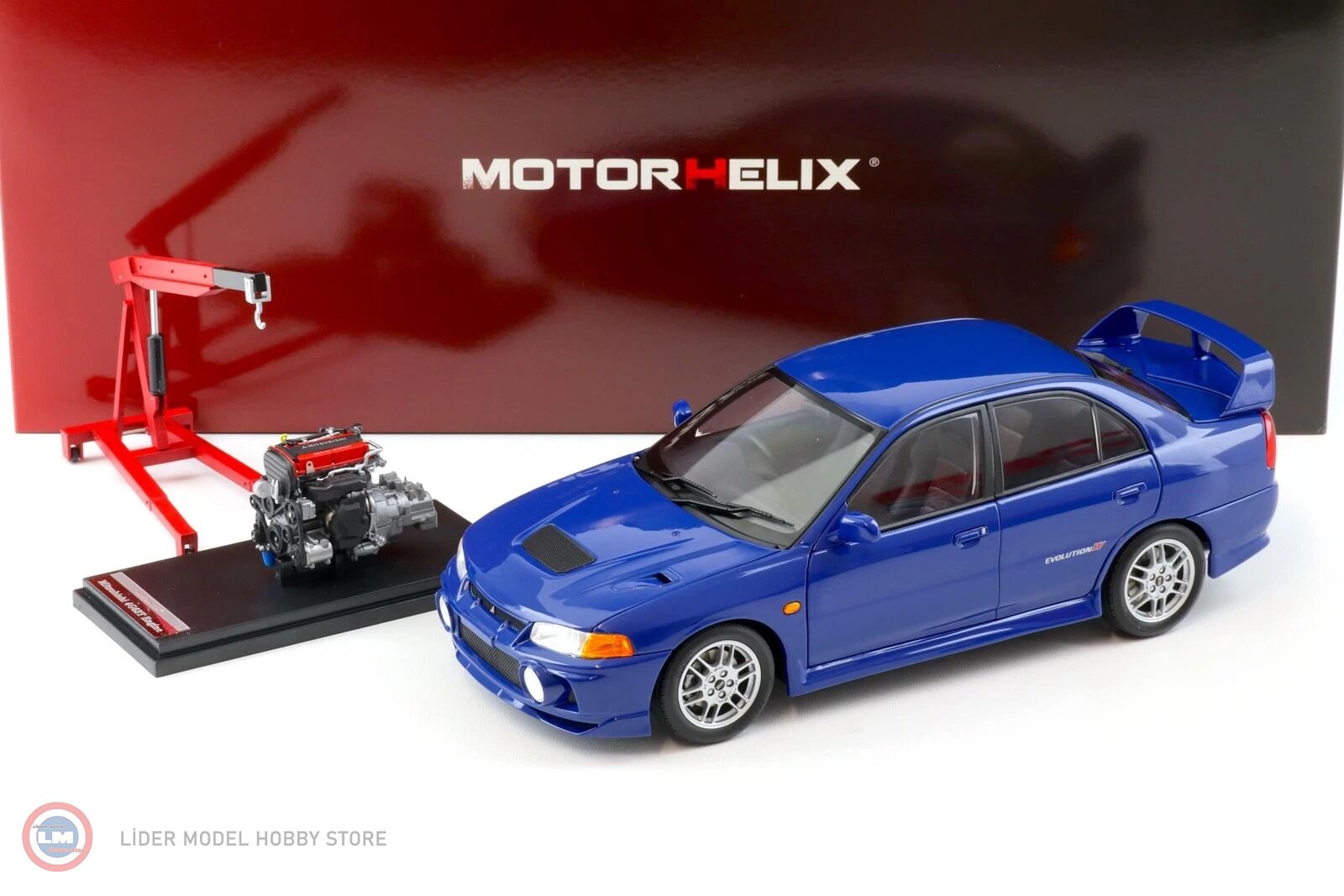 1:18 Motorhelix 1999 Mitsubishi Lancer Evolution IV WITH ENGINE AND ACCESSORIES