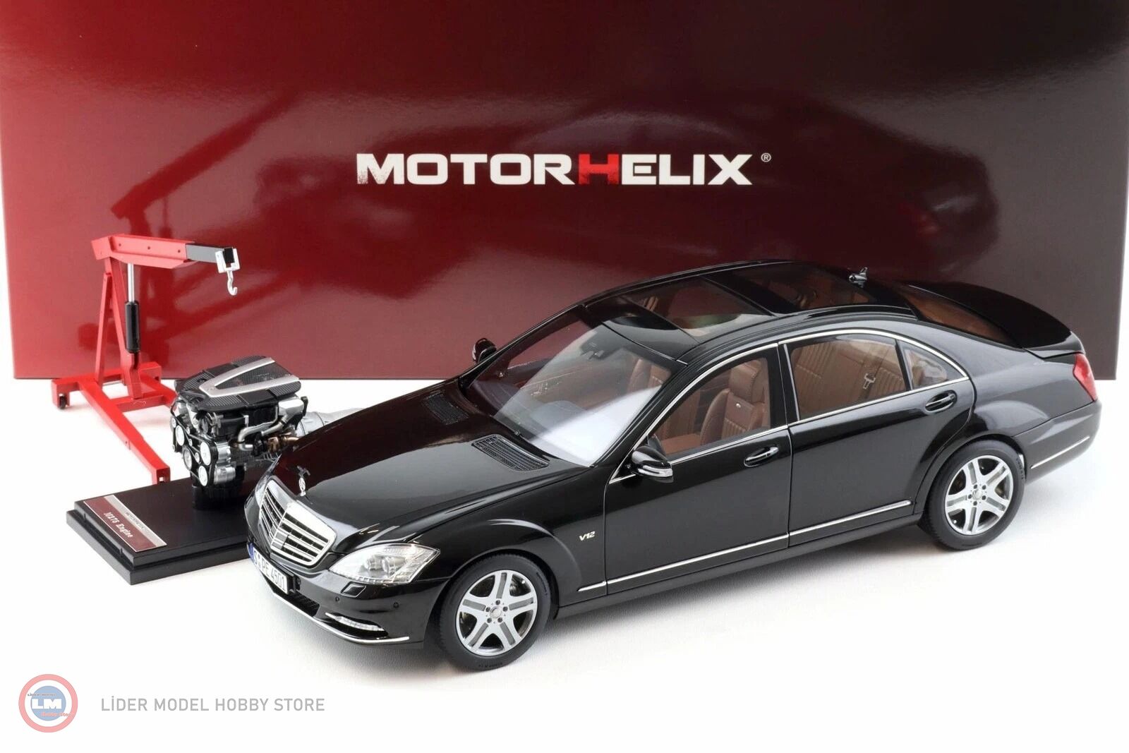 1:18 Motorhelix 2005 Mercedes Benz S600L W221 with Extra Engine