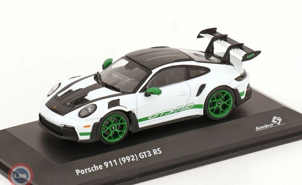 1:43 Solido 2023 Porsche 911 (992) GT3 RS - white  green