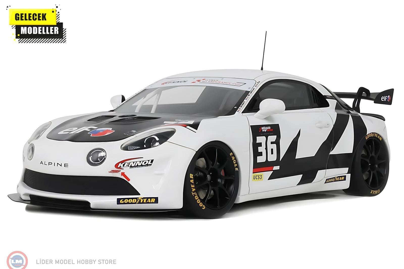1:18 OTTO 2024 ALPINE A110 GT4 #36 + WHITE ULTIMATE GT ENDURANCE CUP