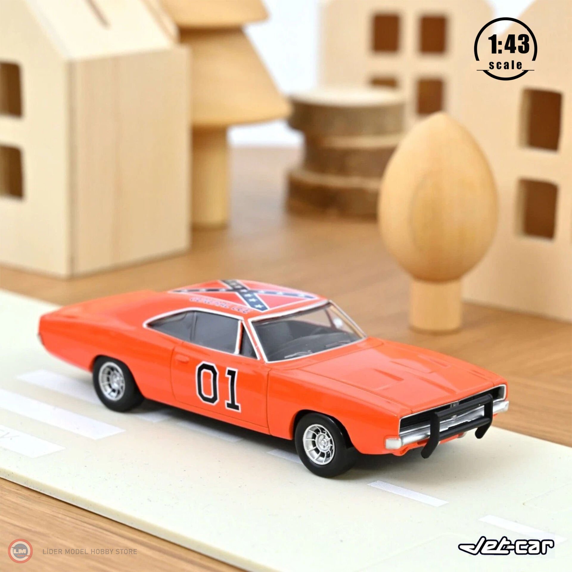 1:43 Norev 1969 Dodge Charger General Lee Orange Jet Car