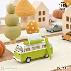 1:43 Norev 1973 Volkswagen T2 Combi Sage Green Jet Car