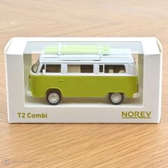 1:43 Norev 1973 Volkswagen T2 Combi Sage Green Jet Car