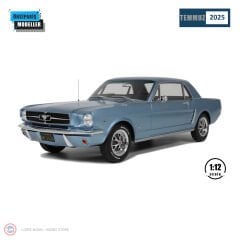 1:12 1965 Ford Mustang V8 Hardtop Silver Blue Pony
