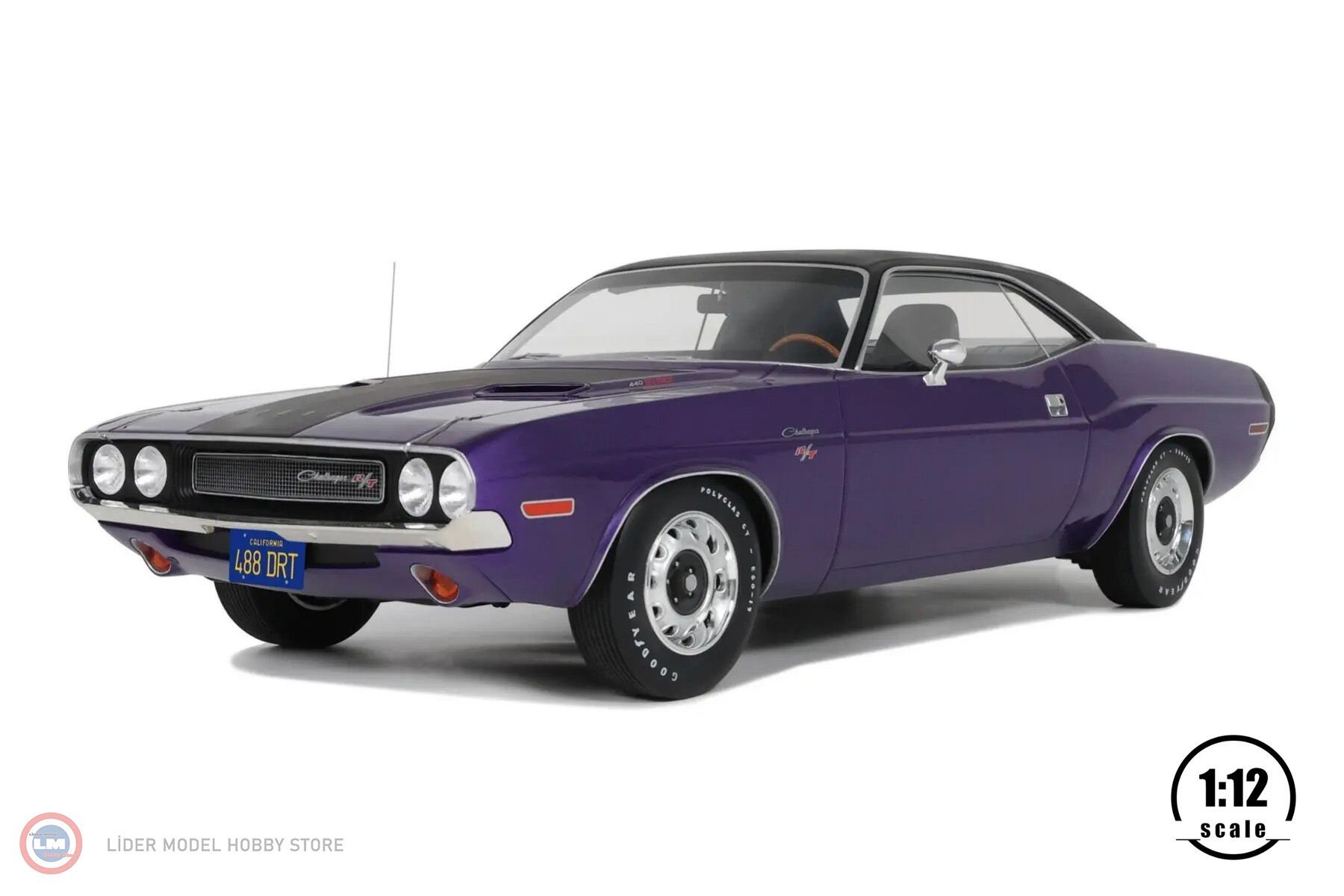 1:12 OTTO 1970 Dodge Challenger R/T Plum Crazy 1500 Limitli