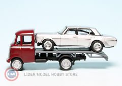 1:87 1969 Mercedes Benz L319 Autotransporter ile Mercedes Benz 300 SEL 6.8 AMG W109