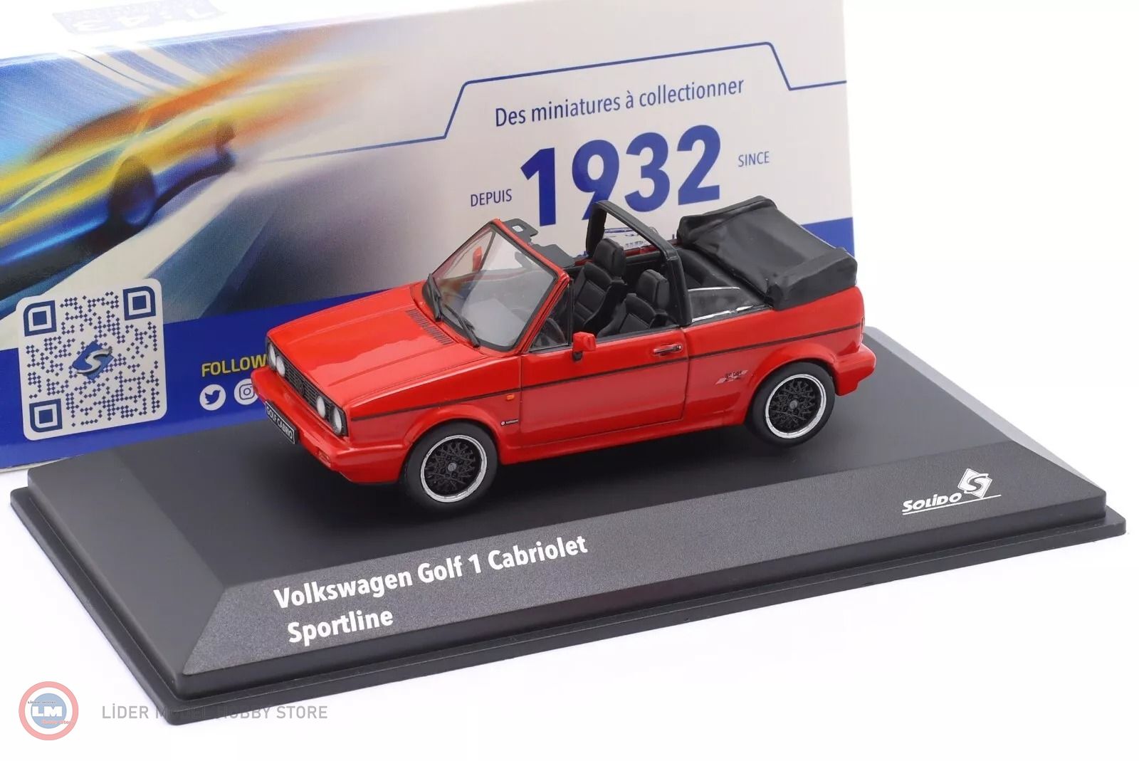 1:43 Solido 1992 Volkswagen Golf MKI Cabriolet