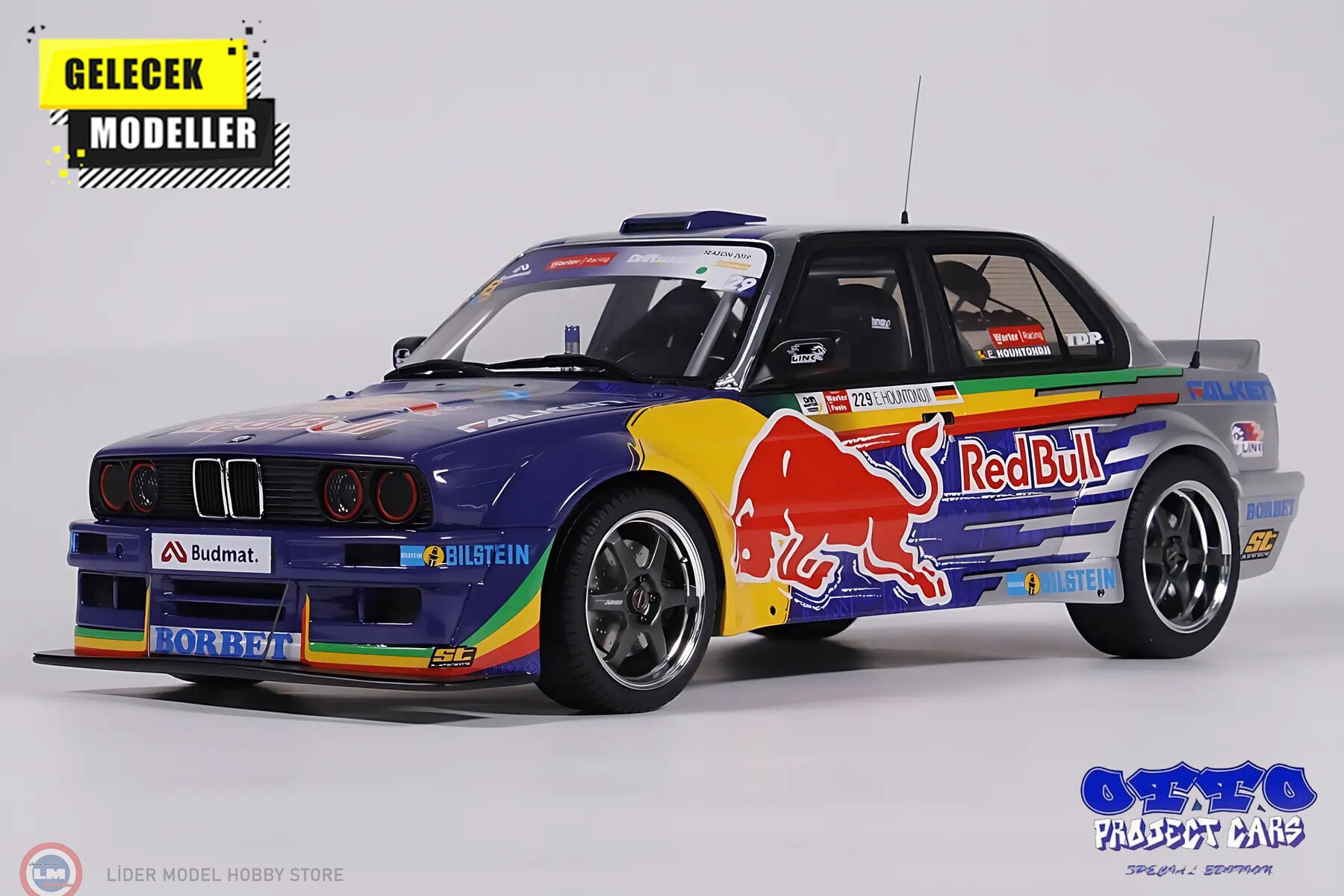 1:18 OTTO 2023 BMW M3 E30 V8 #229 Red Bull Driftbrothers