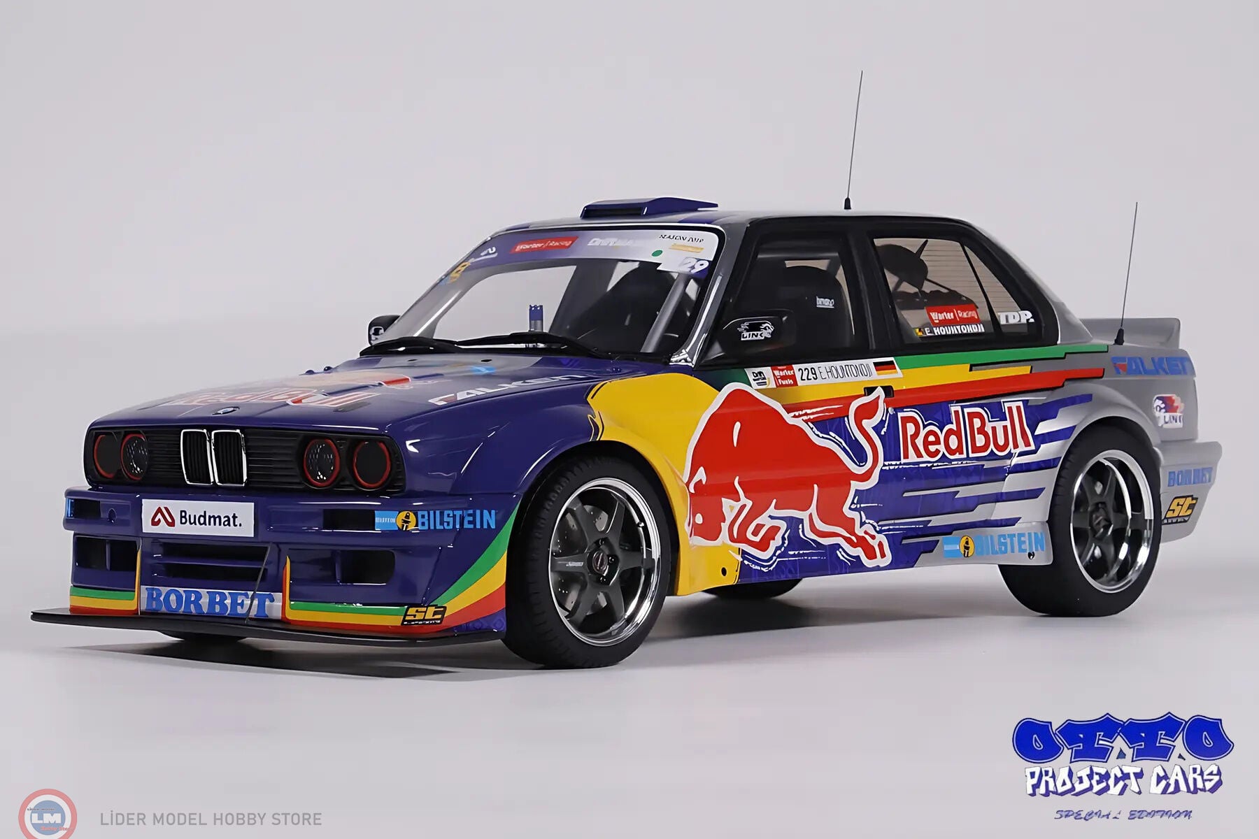 1:18 OTTO 2023 BMW M3 E30 V8 #229 Red Bull Driftbrothers