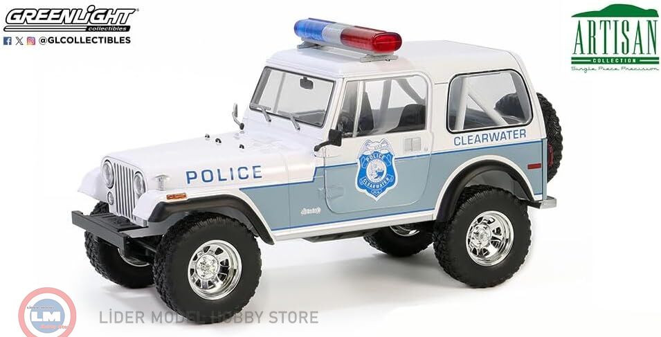 1:18 Greenlight 1982 Jeep CJ-7 Clearwater Florida Police Department