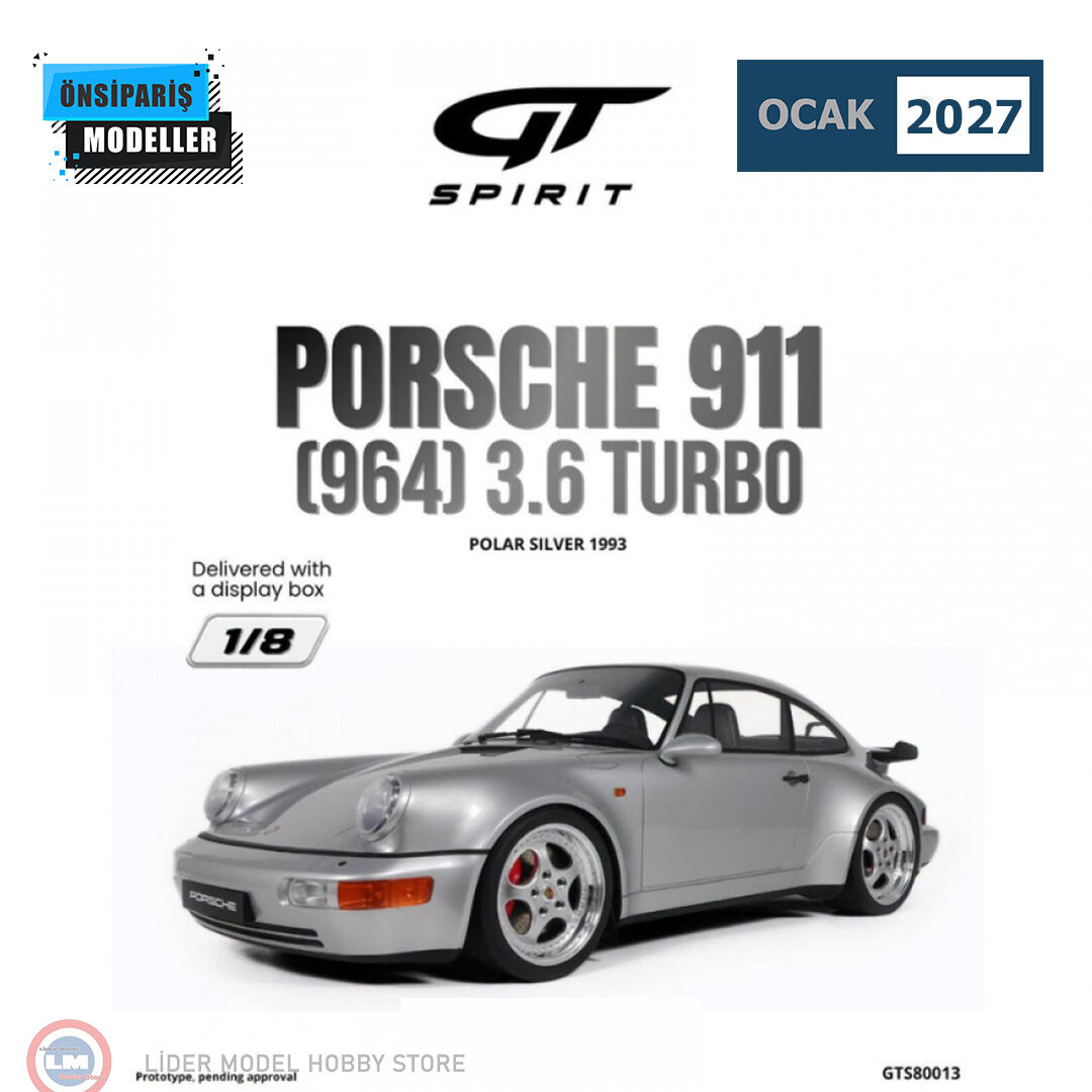 1:8 GT Spirit 1993 Porsche 911 964 3.6 Turbo Polar Silver