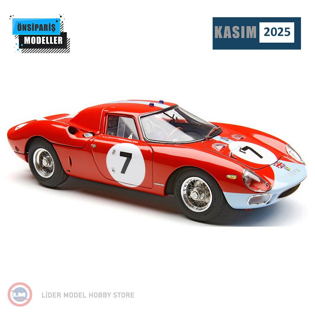 1:18 CMC 1964 Ferrari 250 LM #7 Chassis 5895, Hill/Bonnier, RHD 1500 Limitli Üretim