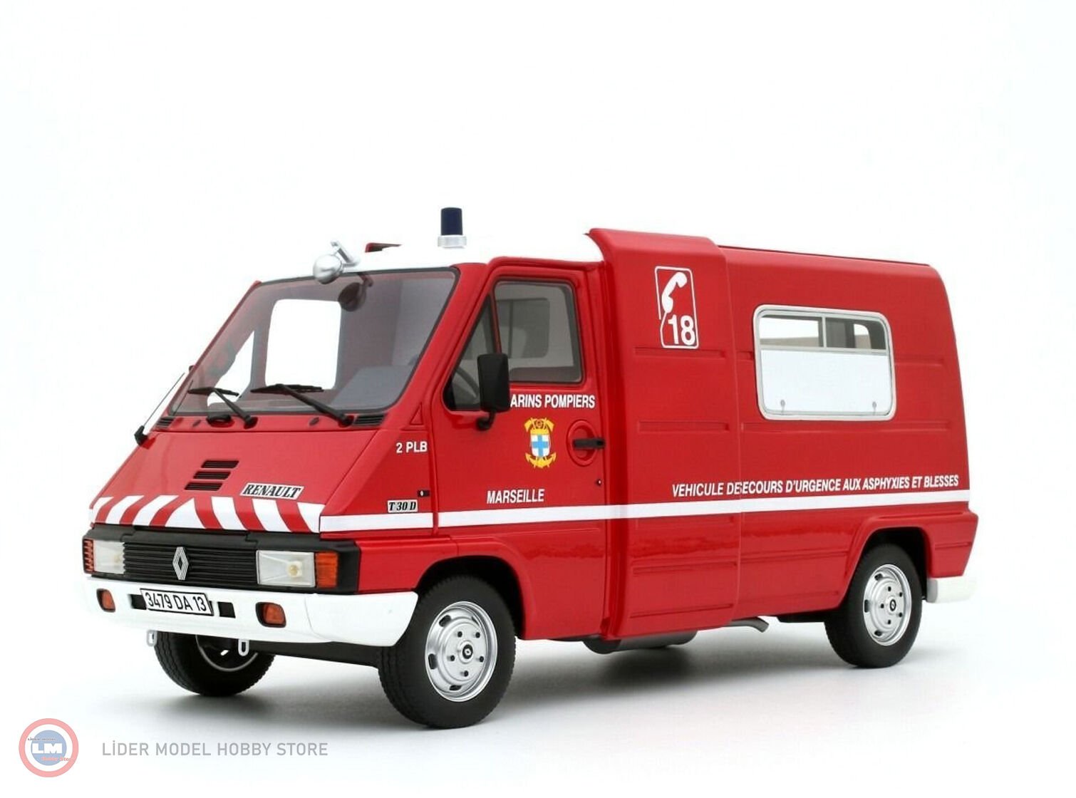 1:18 OTTO 1980 Renault Master T30 VSAB Pompiers 999 Limitli