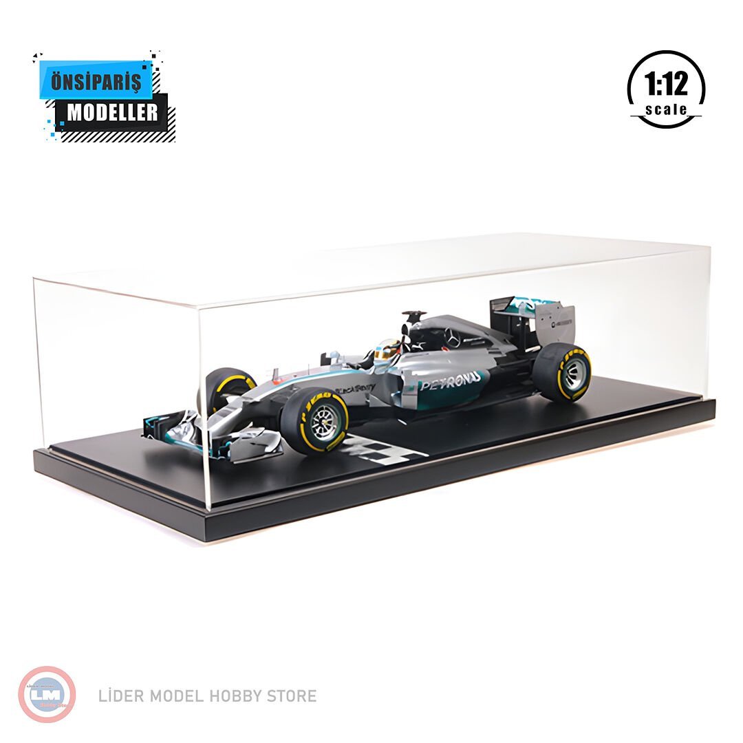 1:12 Minichamps 2014 Mercedes Benz Formula 1 W05 AMG Petronas #44 World Champion Season Lewis Hamilton With Showcase