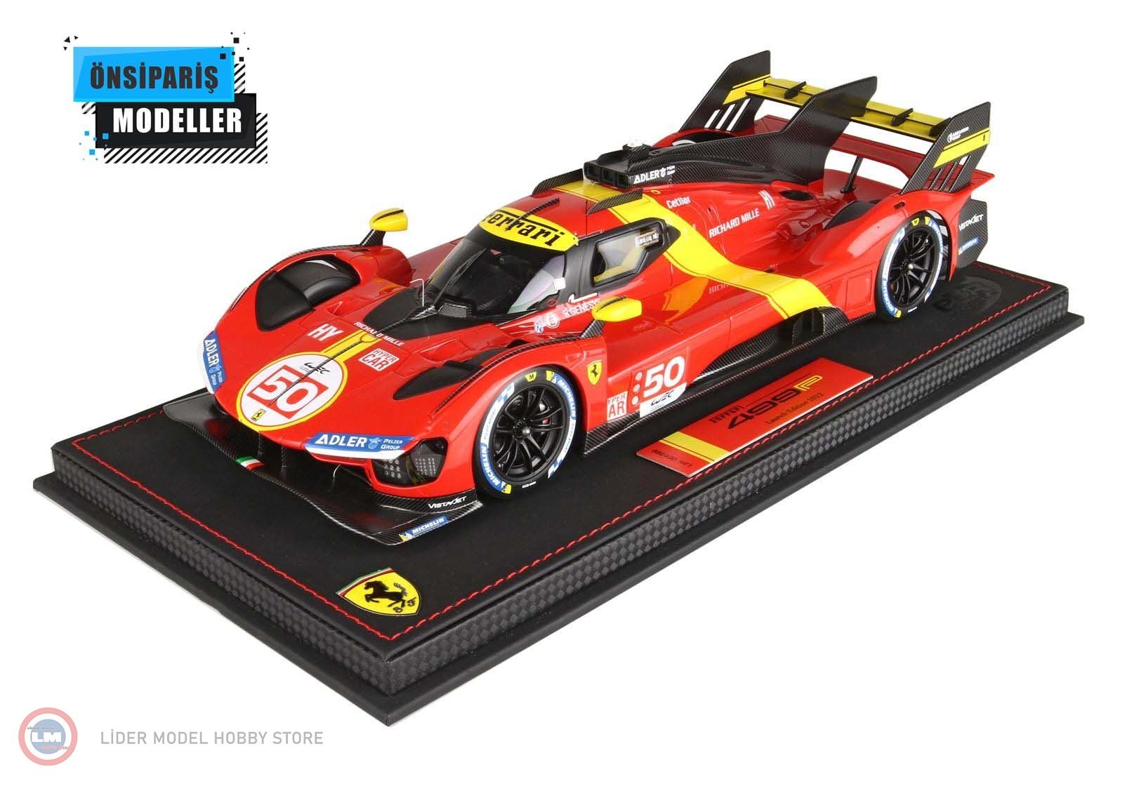 1:18 BBR 2022 Ferrari 499P Hypercar Launch Edition No50 599 Limitli