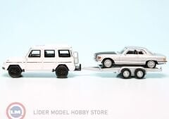 1:87 Schuco 2018 Mercedes Benz G-Class W464 with trailer and Mercedes Benz 450 SLC