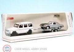 1:87 Schuco 2018 Mercedes Benz G-Class W464 with trailer and Mercedes Benz 450 SLC