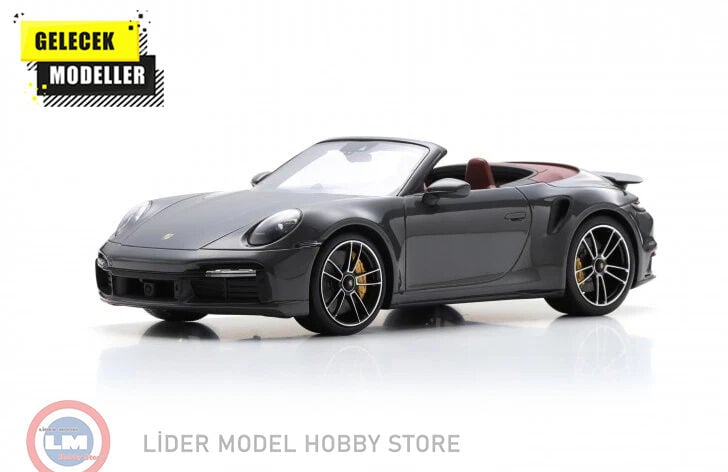 1:18 Schuco 2022 Porsche 911 (992) Turbo S Cabriolet - Agate Grey