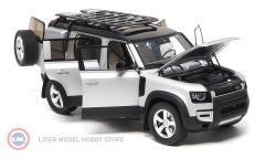 1:18 2020 Land Rover Defender 110 with roof pack Satin Indus Silver