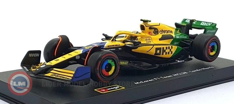 1:43 Burago 2024 McLAREN MCL38 TEAM MCLAREN #4 - LANDO NORRIS - Monaco GP