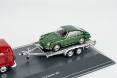1:43 Schuco 1964 Volkswagen T1 Boxvan Porsche w. trailer and Porsche 901