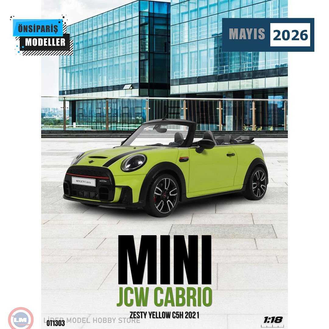 1:18 Otto 2021 Mini Cooper JCW Cabrio Zesty Yellow