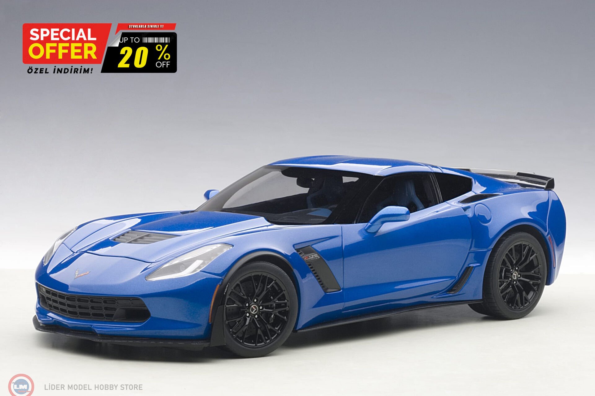 1:18 Autoart Chevrolet Corvette C7 Z06 (Laguna Blue Tintcoat)